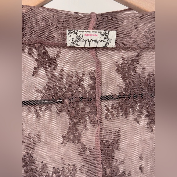 Free People Intimately Lady Lux Lace Top Women’s Size XL Tan/Mauve - Picture 7 of 8